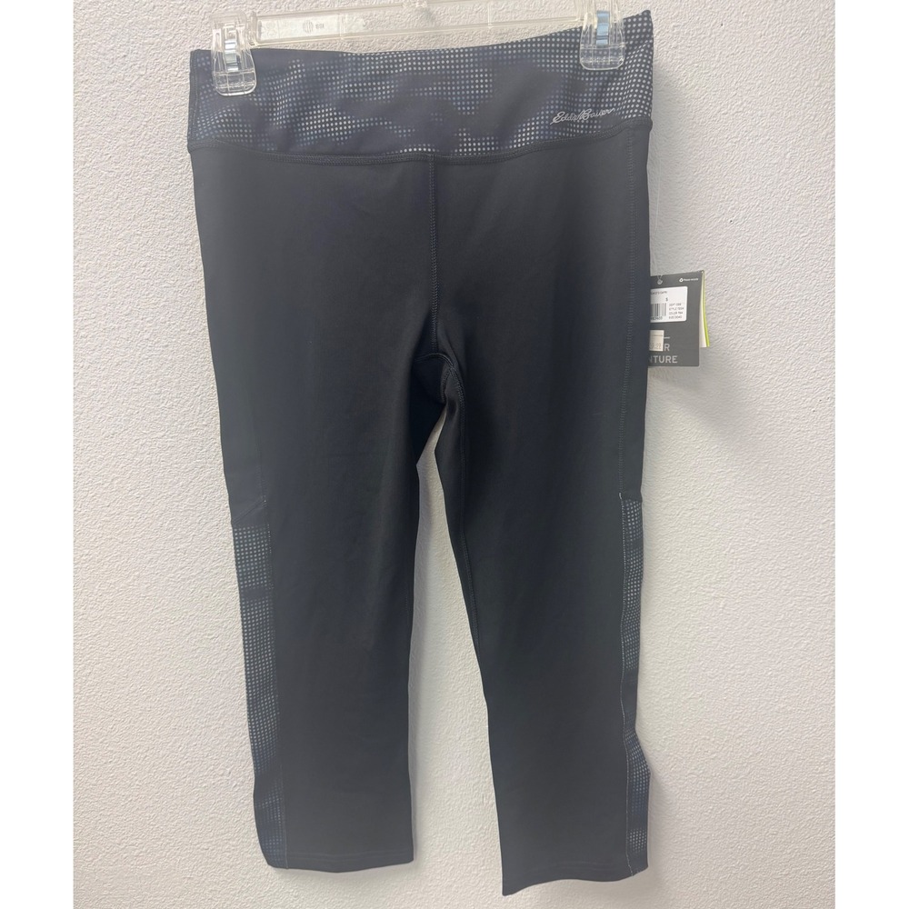Eddie Bauer Capri Leggings Moisture Wicking Activewear Athleisure Black S‎